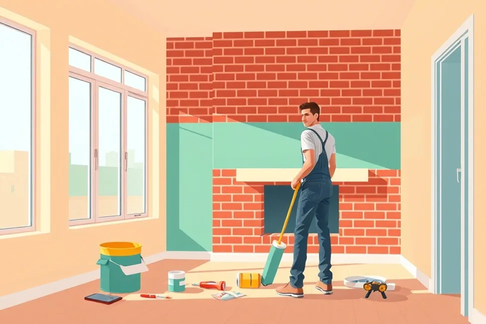 Intérieur rénové après travaux de peinture à Seclin