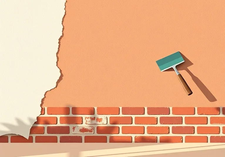 Application d'un enduit décoratif à la lisseuse sur un mur